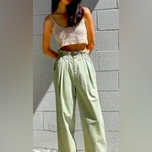 Large Oak+Fort Paperbag Waist Pants in Tan